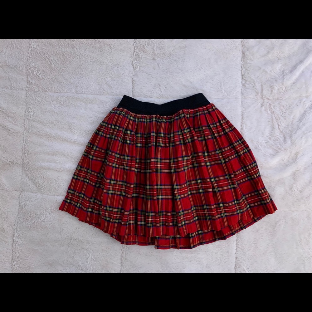 Red schoolgirl skirt